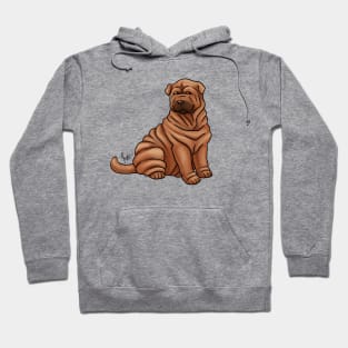 Dog - Chinese Shar-Pei - Red Hoodie